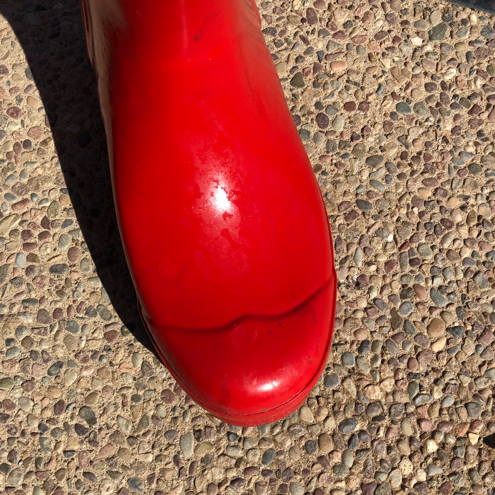 Hunter red rubber rain boots 5 - Picture 8 of 8